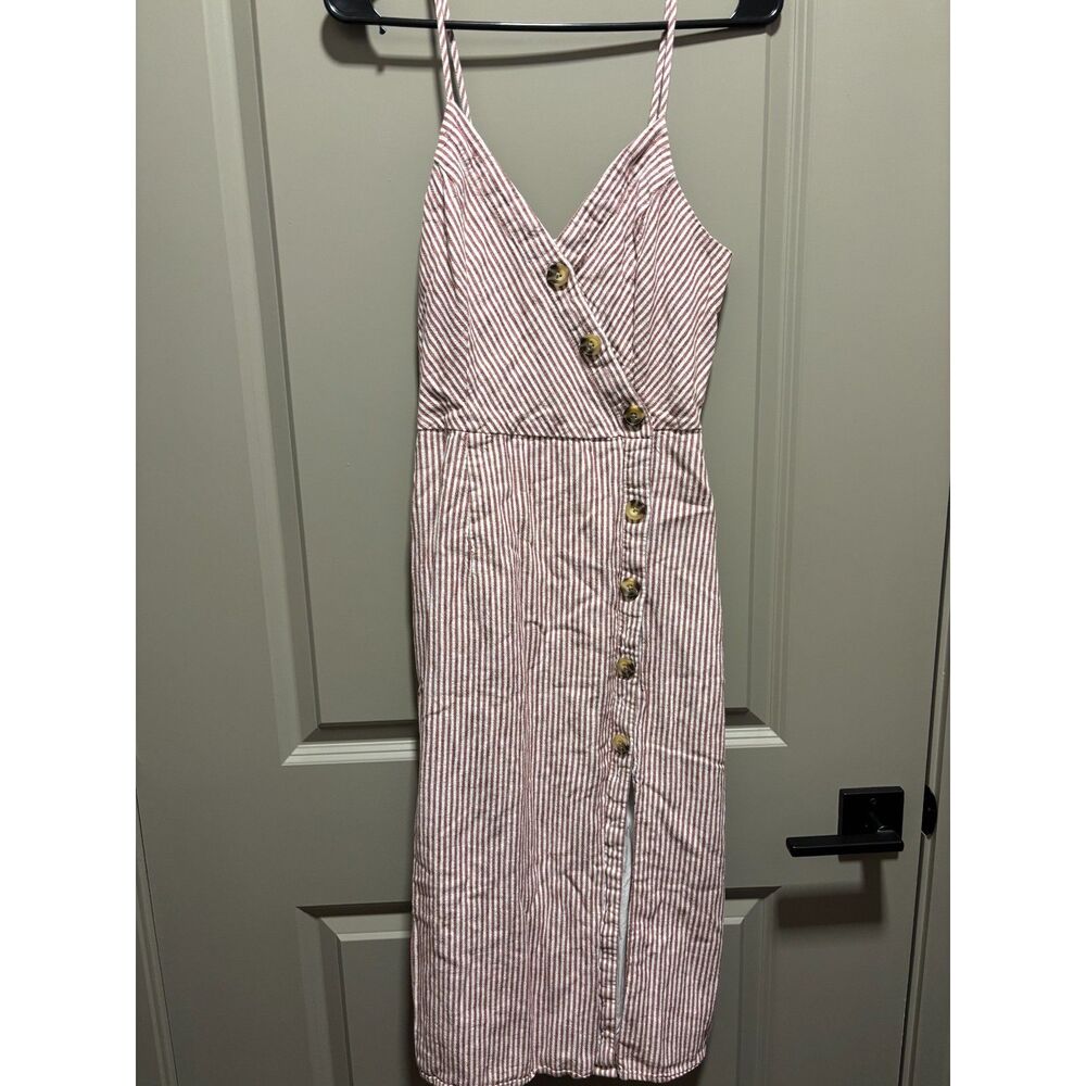 A&F red strip cotton dress